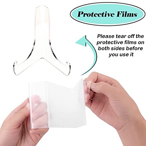 2PC 60-Degree Angle Acrylic Book Stand with Shallow Support Small Clear-2pc