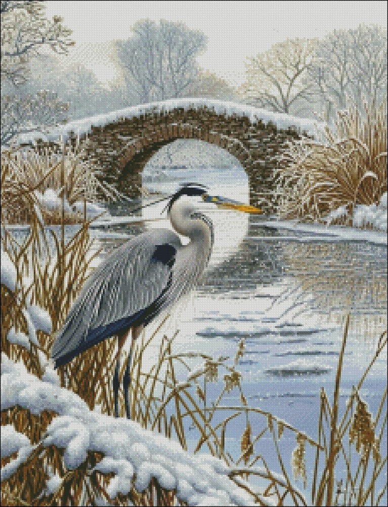 Stillness by the Water - DIY Chart Counted Cross Stitch Patterns Needlework DMC