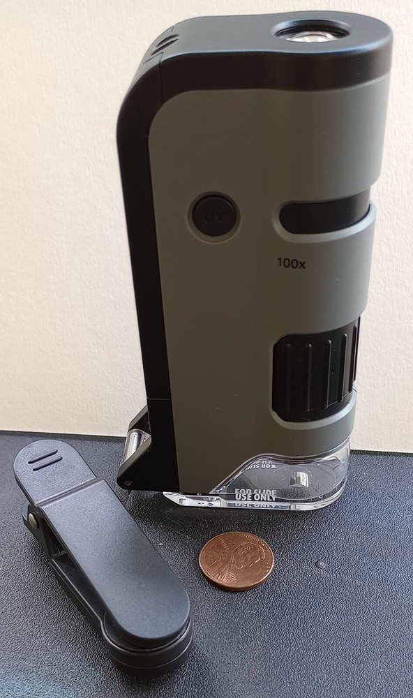 Carson MicroFlip 100x-250x LED & UV Lighted Pocket Microscope Handheld Digital