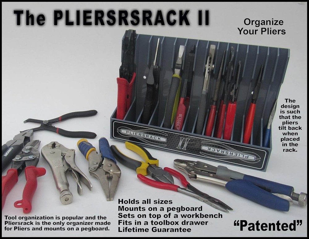 Pliersrack Plier Organizer Sturdy Plastic 15 Pliers Holder Tool Box or Pegboad
