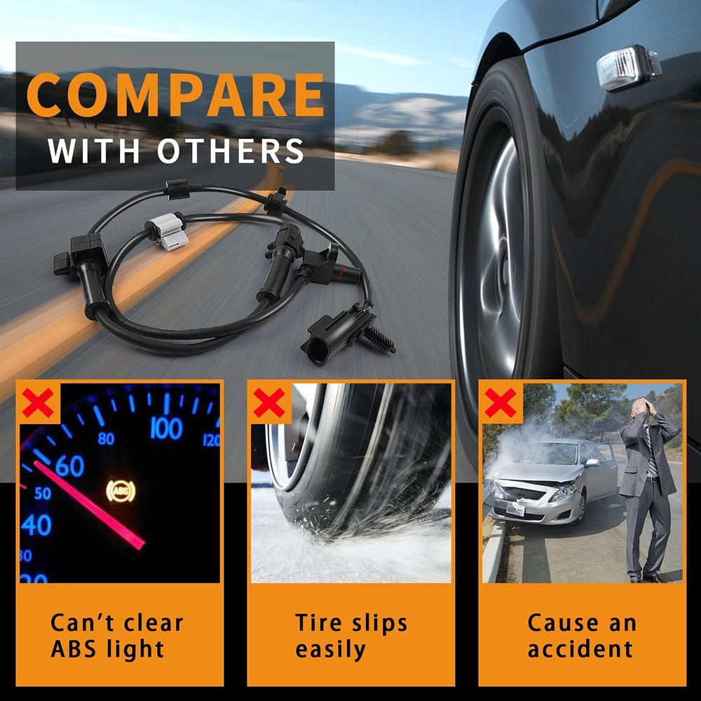 ABS Sensor, Front ABS Wheel Speed Sensor Replacement for 2002-2009 Chevy Trai...