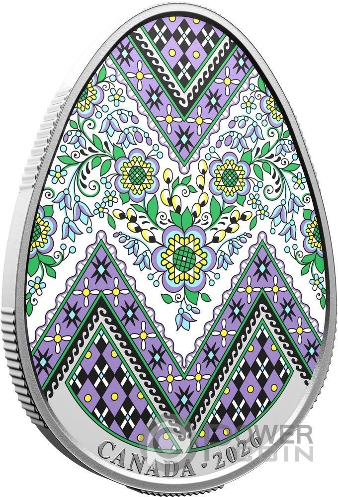 PYSANKA Shaped Silver Coin 20$ Canada 2026