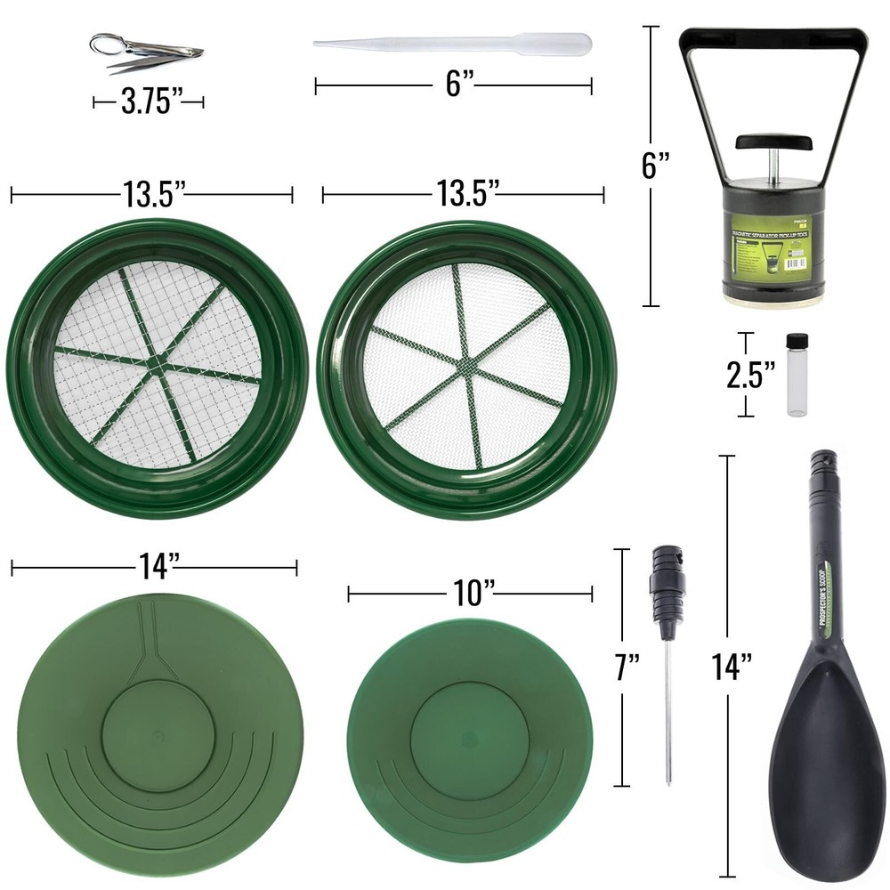 ASR Outdoor Sluice Box Gold Panning Kit Classifier Combo Set 16pc