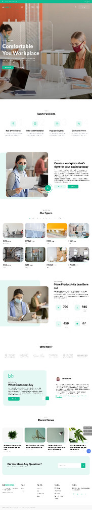 Working Space Website Design with Free VPS Web Hosting and Installation