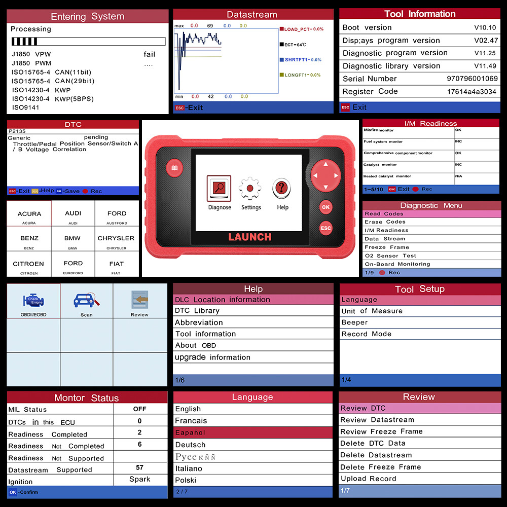 2026 LAUNCH CRP123 OBD2 Scanner ABS SRS Code Reader Engine Car Diagnostic Tool