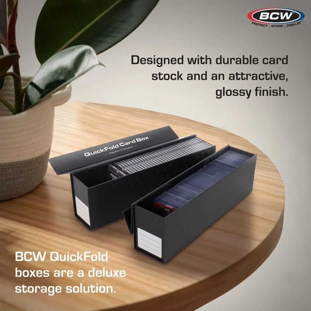 (9 Boxes) BCW QuickFold Card Boxes for Magnetics & Toploaders Magnetic Closure