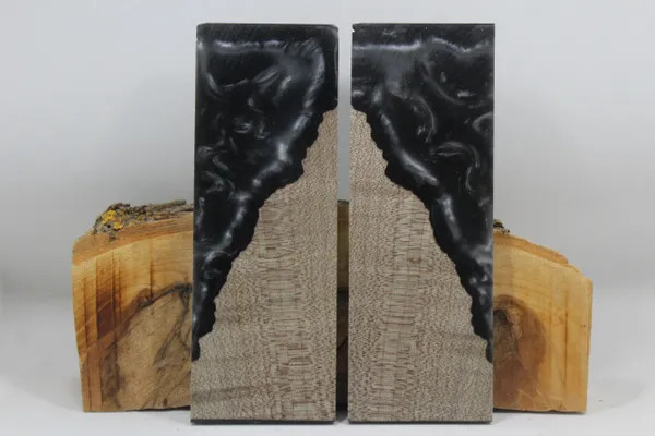 HYBRID STABILIZED MAPLE SILVER CUSTOM COMPOSITE KNIFE HANDLE MATERIAL (8183)