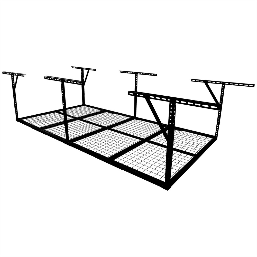 4x8FT Overhead Garage Ceiling Storage Rack 600lbs Load Adjustable Wall Tool Rack
