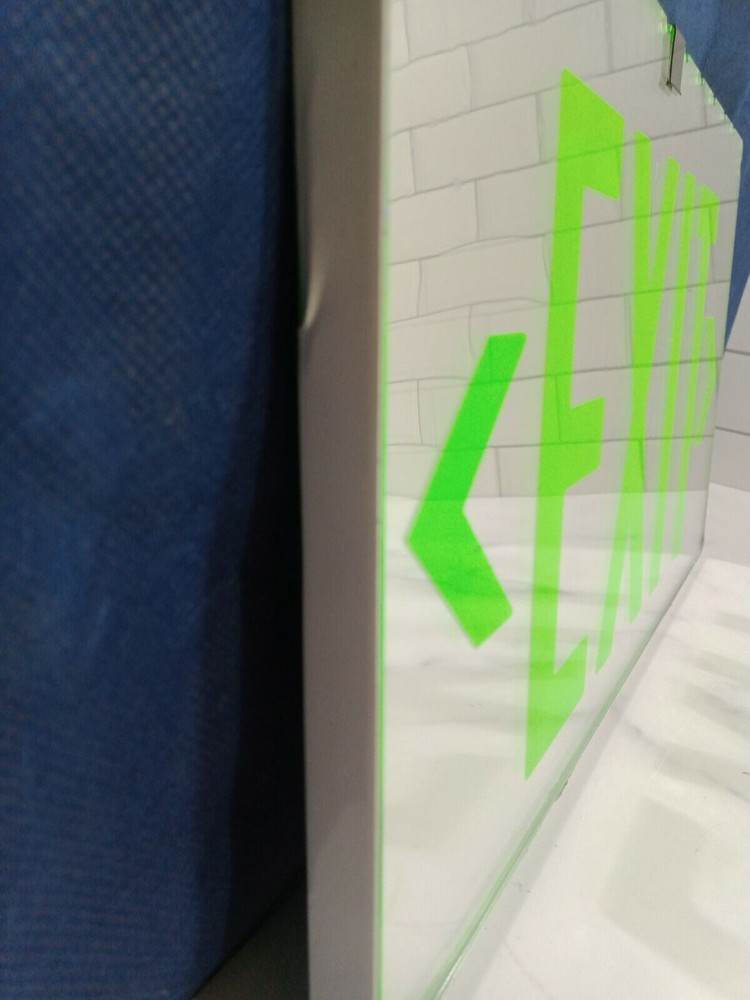 LED EXIT/ SIGN-Edge/Lit Led Exit Sign/ Green Double Faced Mirrored
