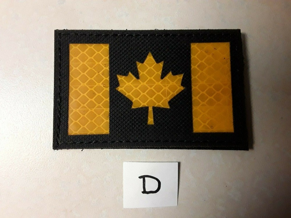 1 pc REFLECTIVE CANADA FLAG Emb patch 3-1/8x2" HOOK back