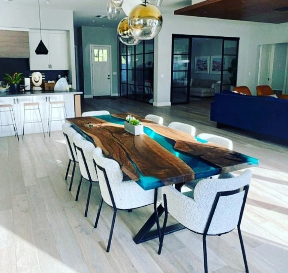 Custom Order Epoxy Resin Table - Epoxy Resin Dining Table, Epoxy Table Home Deco