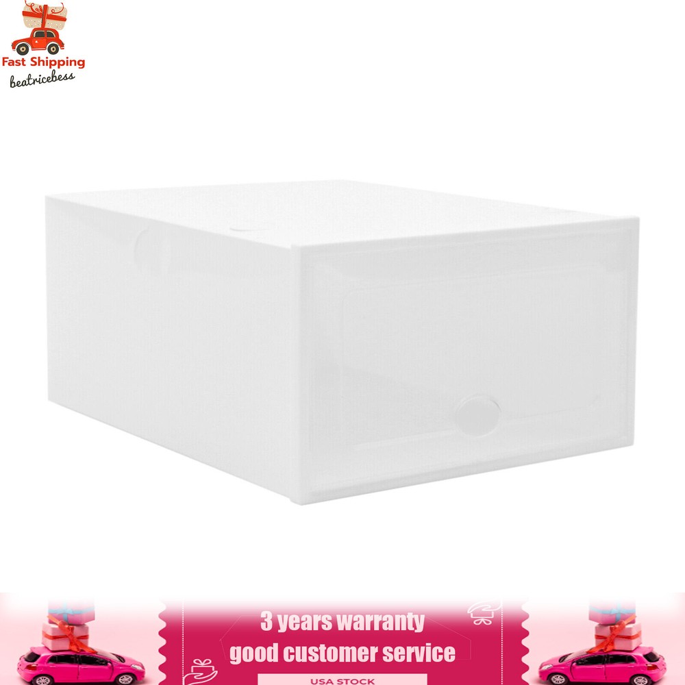 20Pcs Plastic Shoes Storage Box Stackable Display Case Sneaker Organizer Case