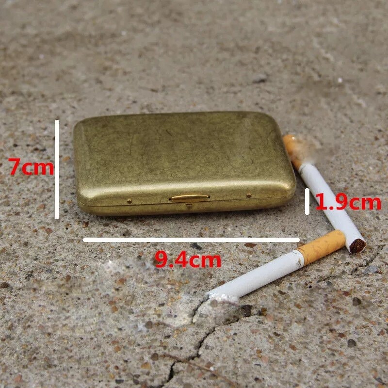 High Grade Collectable Vintage Solid Brass Copper Cigarette Case Holder Box gift