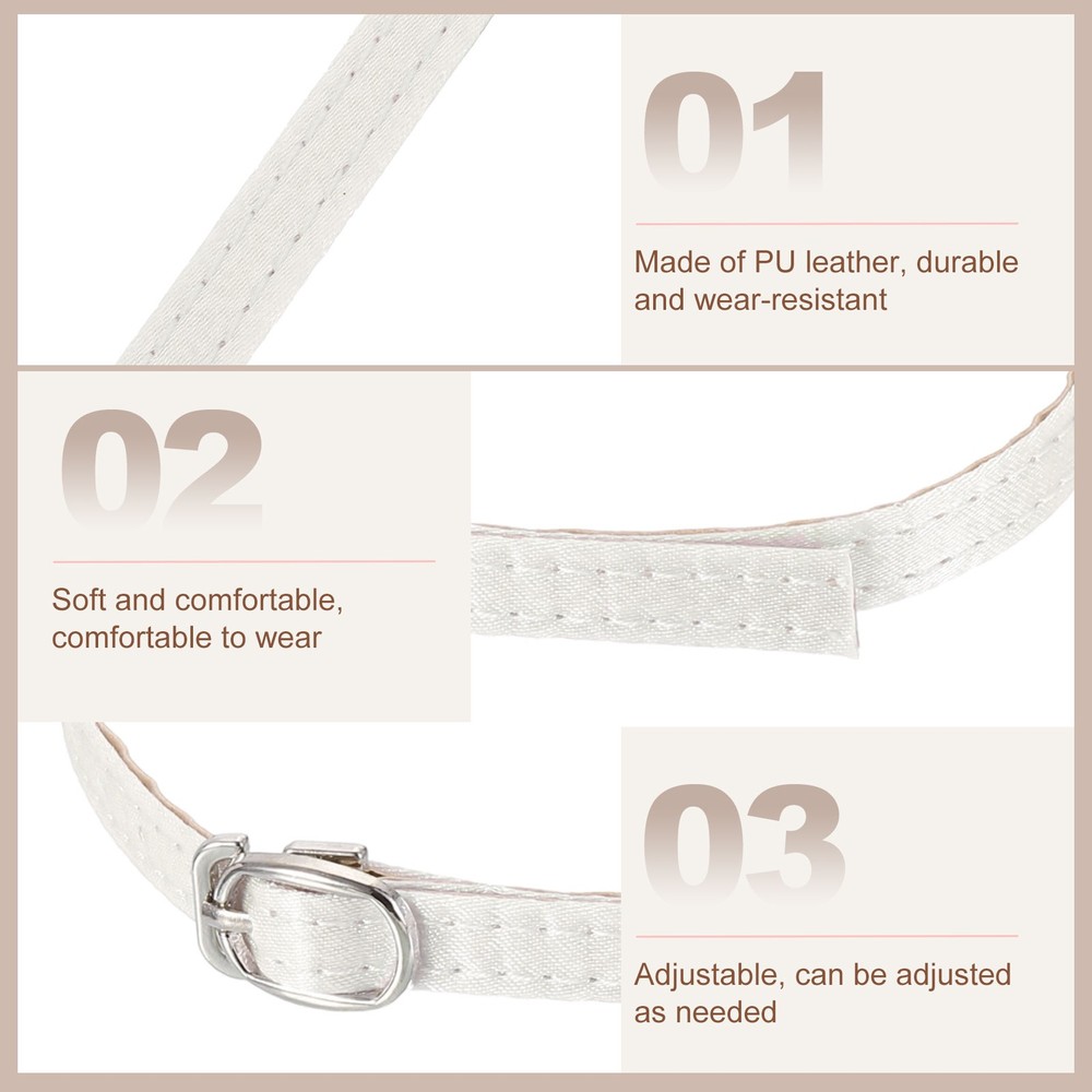 3 Pair Replacement Ankle Strap for Heels Leather Shoe Band, Silk White