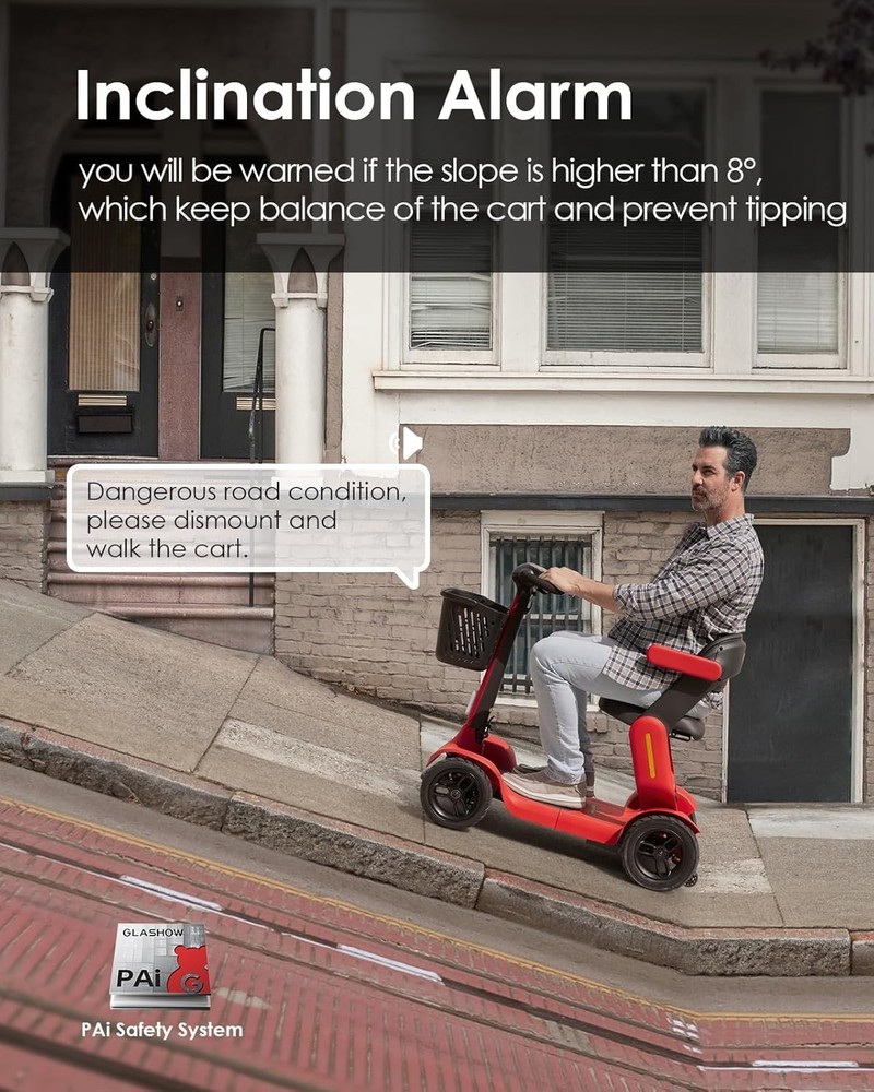 Glashow S3 Foldable Mobility Scooter – 25 Mile Range – Safe & Reliable