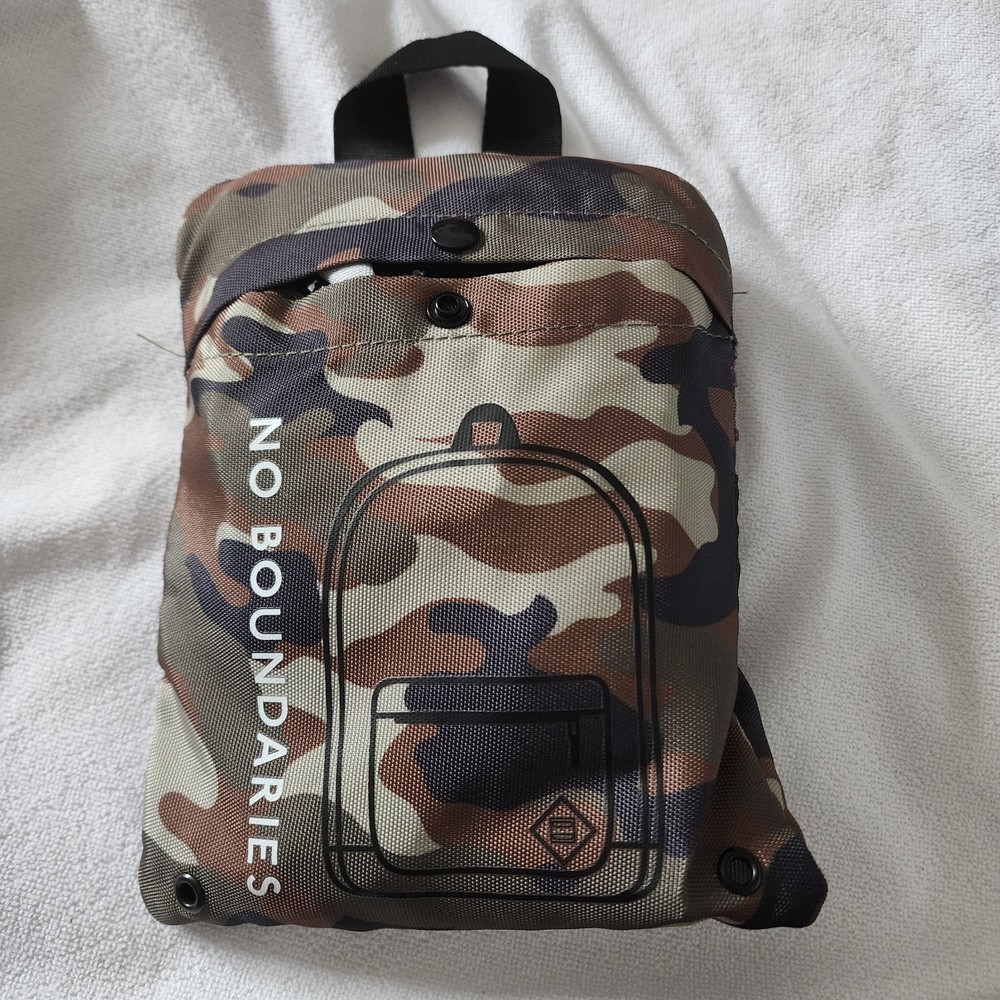 No Boundaries Camouflage Unisex Nylon Backpack • NEW