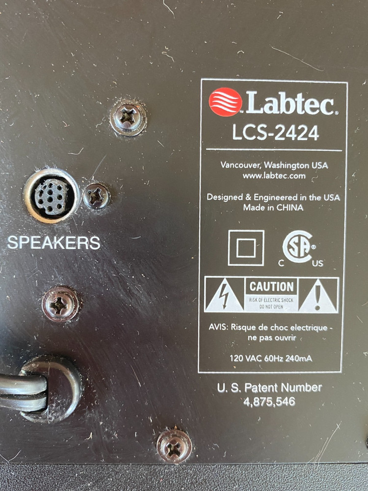 Rare Labtec LCS-2424 multimedia stereo computer speakers system