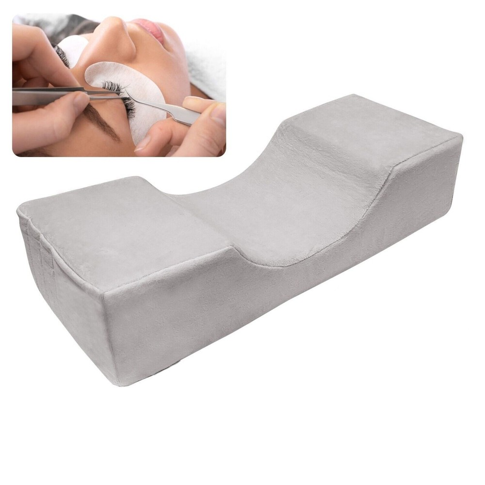 Grey Memory Foam Lash Pillow U-Shaped Neck Support & Storage Variation