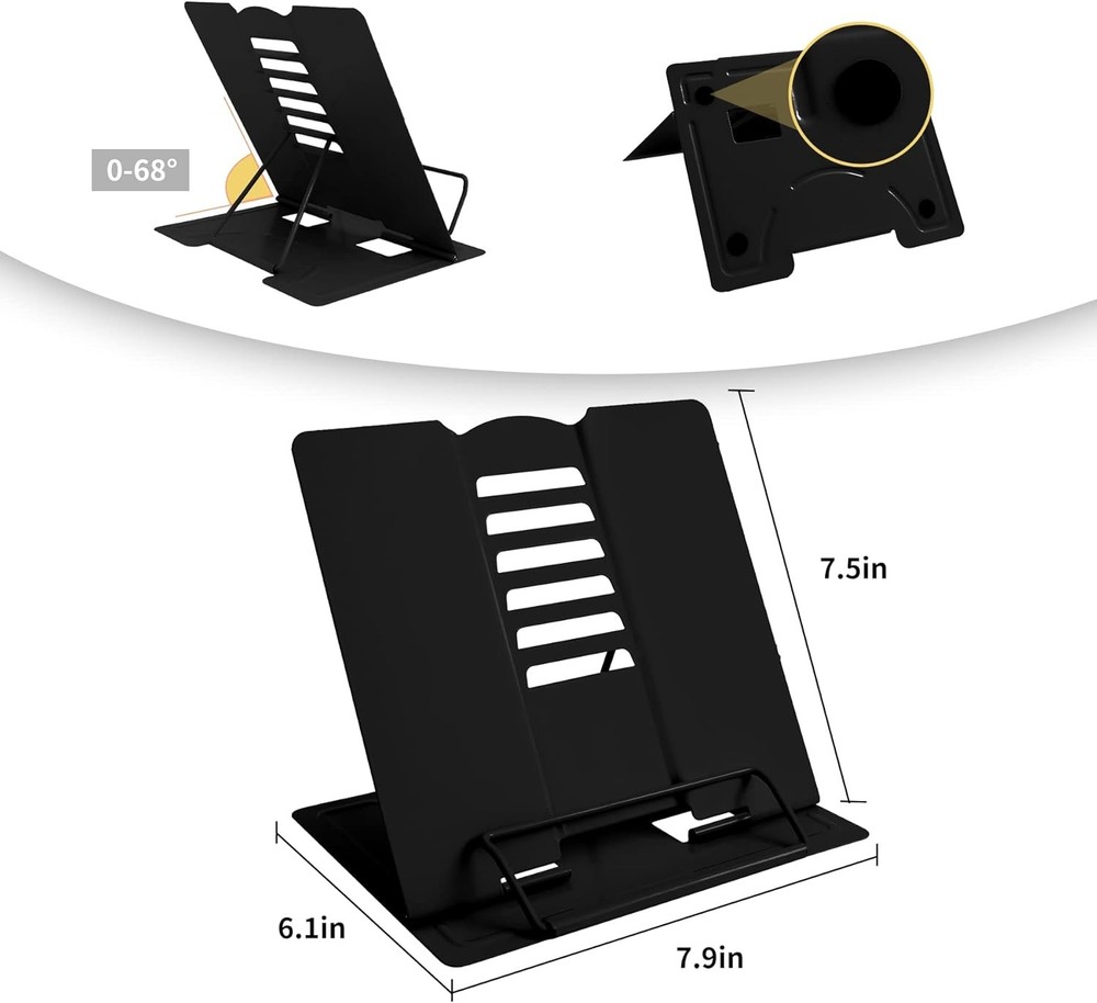 Metal Book Stand Adjustable Book Holder for Reading