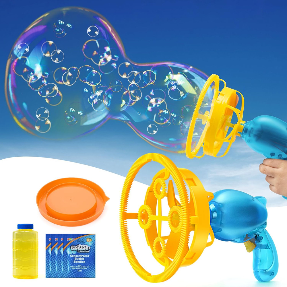 Sloosh Whale Bubble Gun with Refill Solution, Bubble Gun Machine Blower Toy for