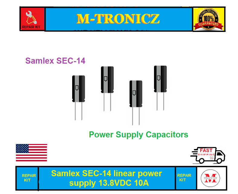 CAPACITOR KIT FOR Samlex SEC-14 linear power supply 13.8VDC 10A