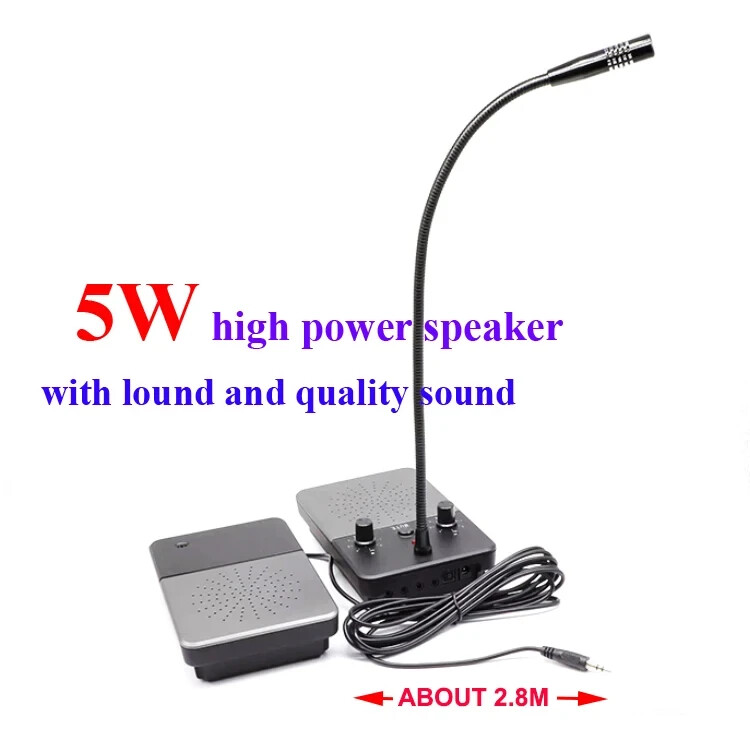 5W Dual Way Window Counter Intercom Counter Interphone System