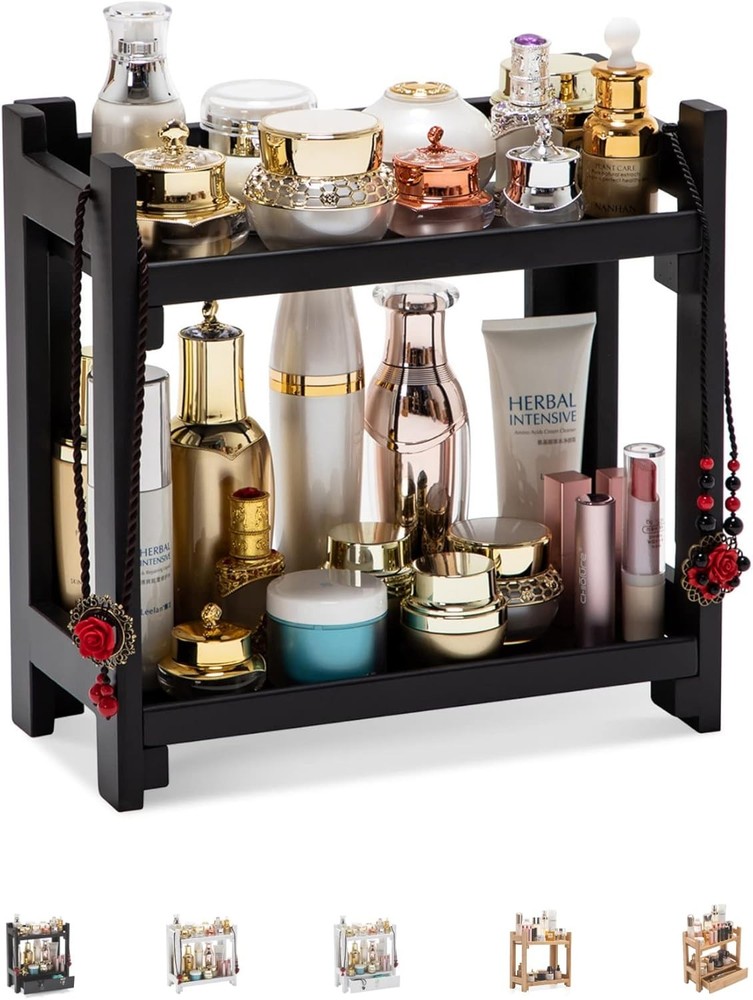 GOB Bboo Makeup Organizer, Bla Vanity Stora Box, Multi-pose