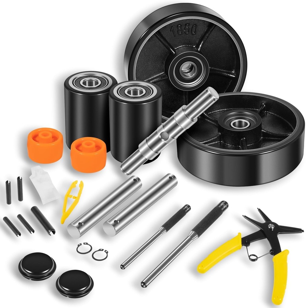 PTH50 Pallet Jack Wheels Full Set Steering Wheels & Front Load Roller For Crown