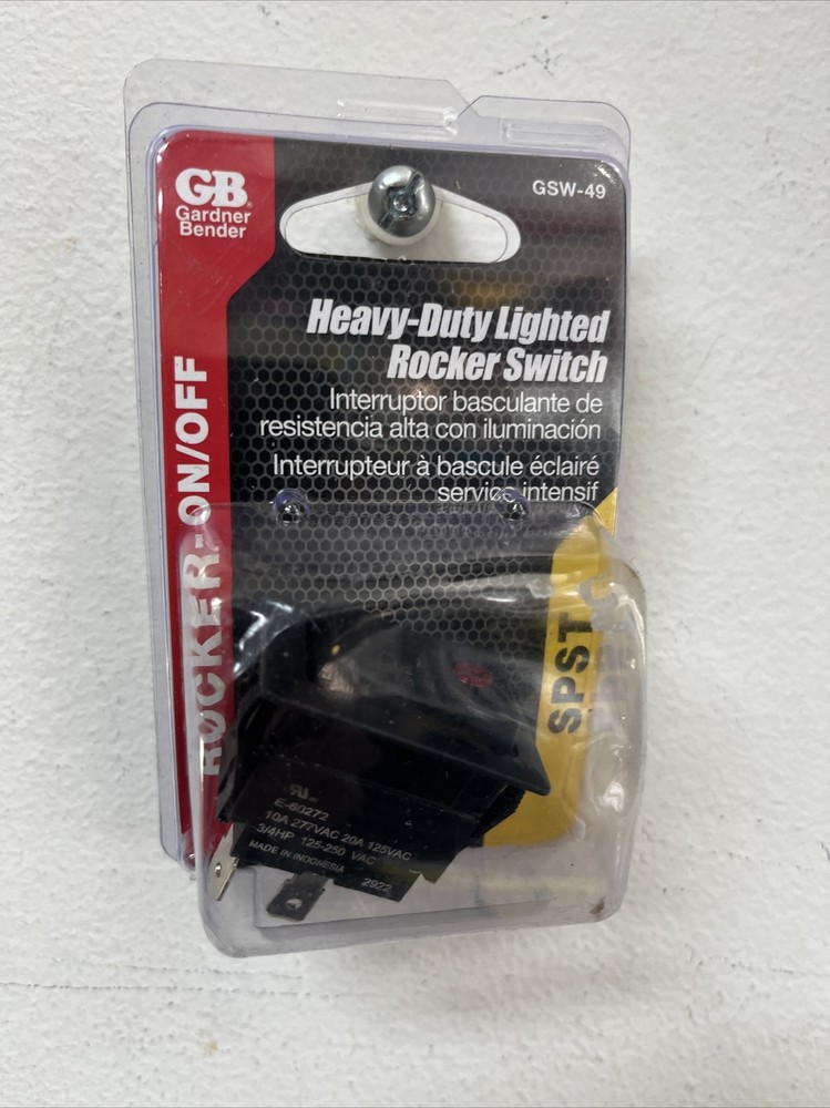 Gardner Bender 10 Amp Single-Pole Illuminated Rocker Black Switch