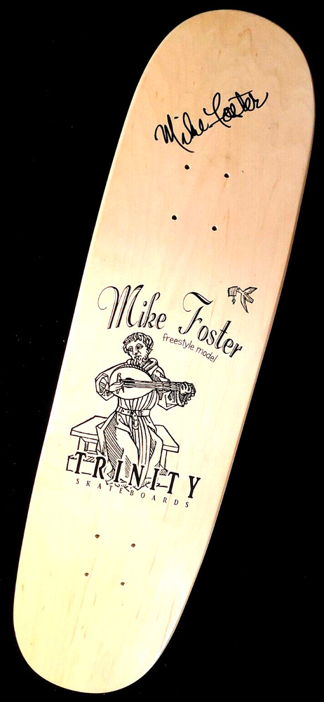 Mike Foster Signed Trinity Freestyle Autograph Skateboard Shaped Deck