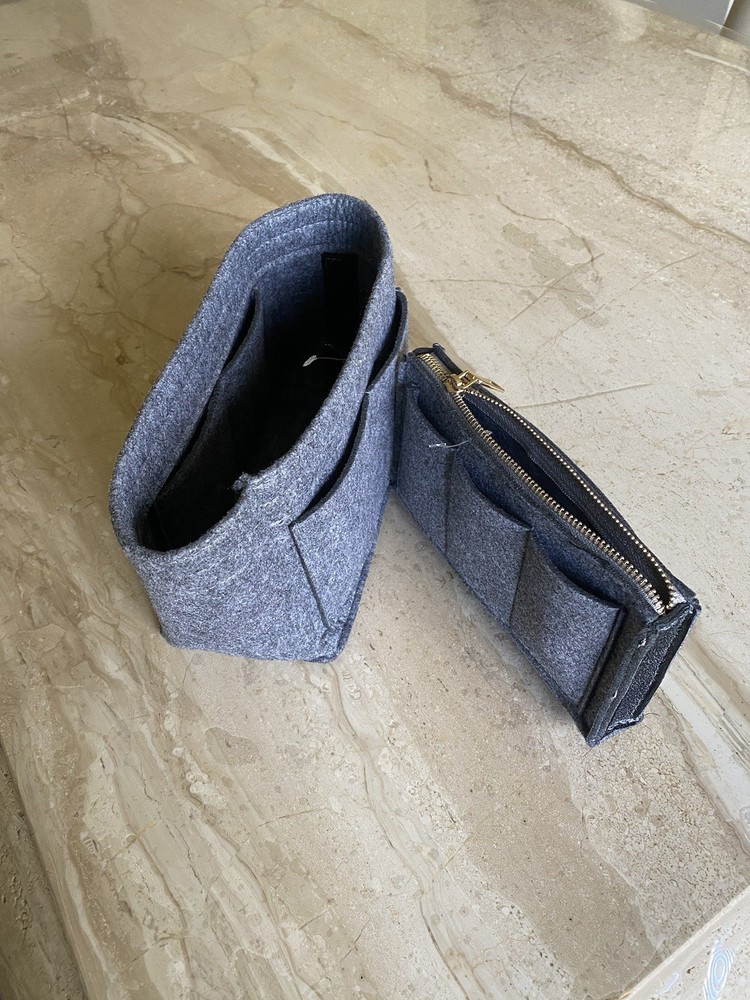 Purse Handbag Organizer Grey 2 Pc Set