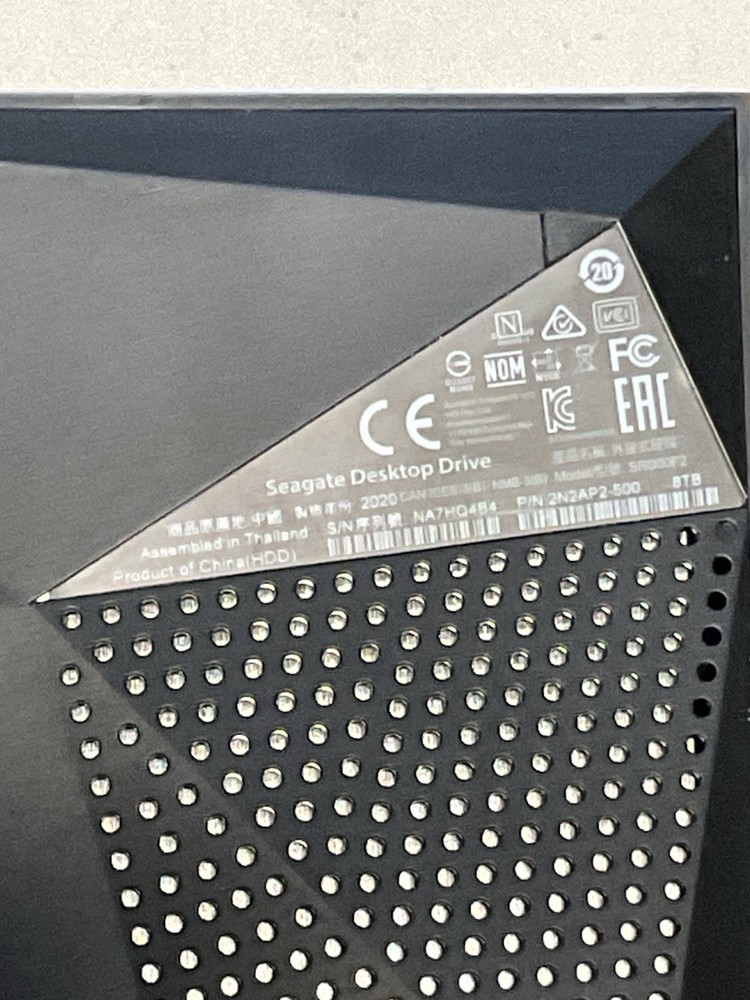 Seagate 8TB Desktop External Hard Drive SRD00F2 Power Adapter Tested and Wiped