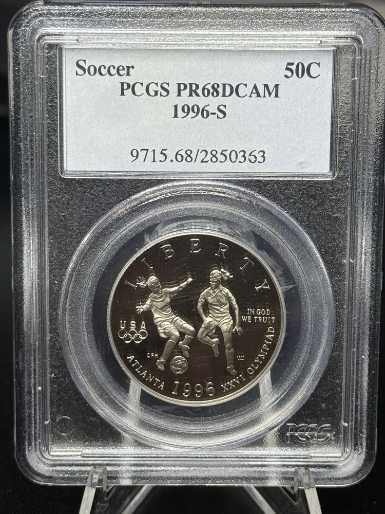 1996-S Soccer Commemorative Half PR68DCAM PCGS Proof 68 Deep Cameo