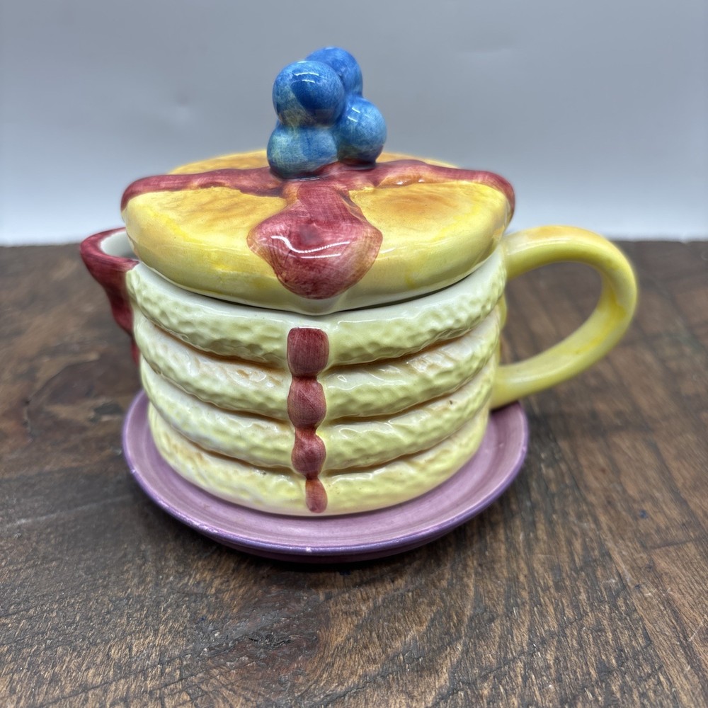 Ceramic Pancake Syrup Holder with Lid
