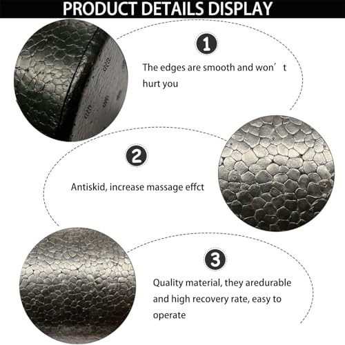 Travel Size Back Roller, High Density Foam Roller for Back Stretching, Black