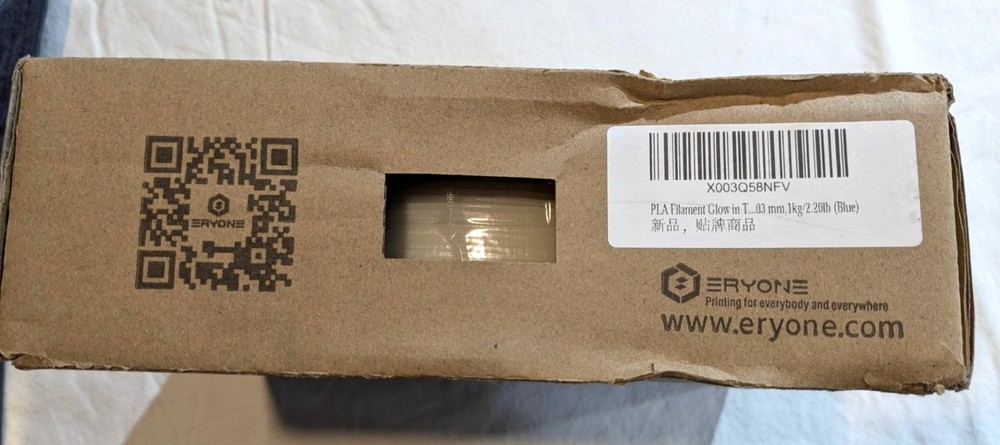 Eryone Glow Blue Pla 3D Printer Filament 1.75mm Diameter