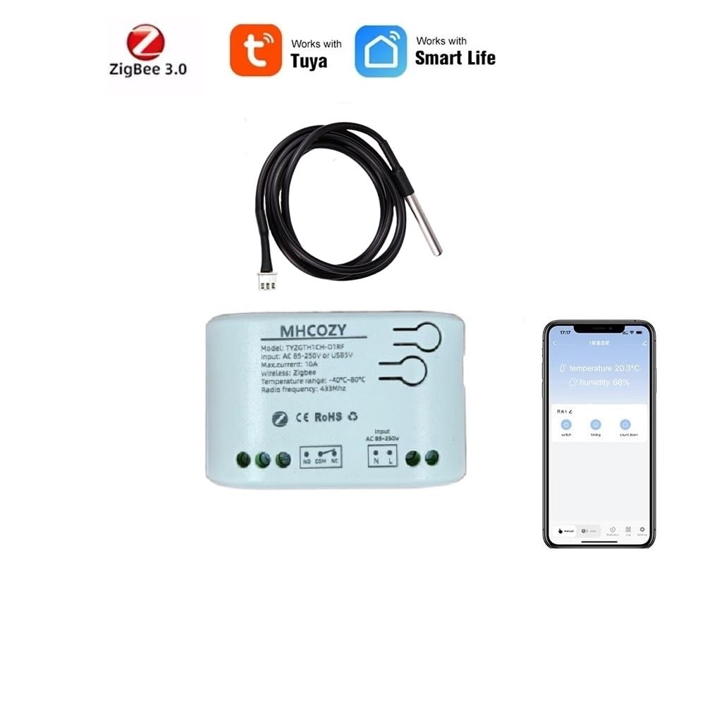 zigbee temperature sensor controller with waterproof probe，extendable probe s...