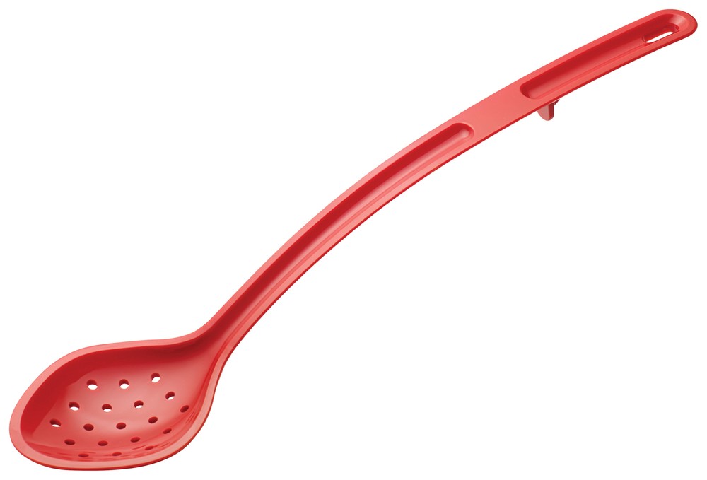 15" Perforated Serving Spoon, Red, PC, Curve (12 Each)