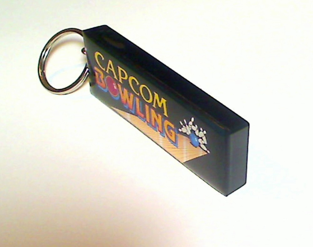 Capcom Bowling Arcade Marquee Coin Door accessory Keychain