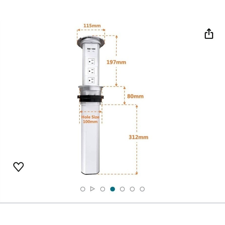 Zeshan Electric Smart Lifting Desktop Socket New Open Box