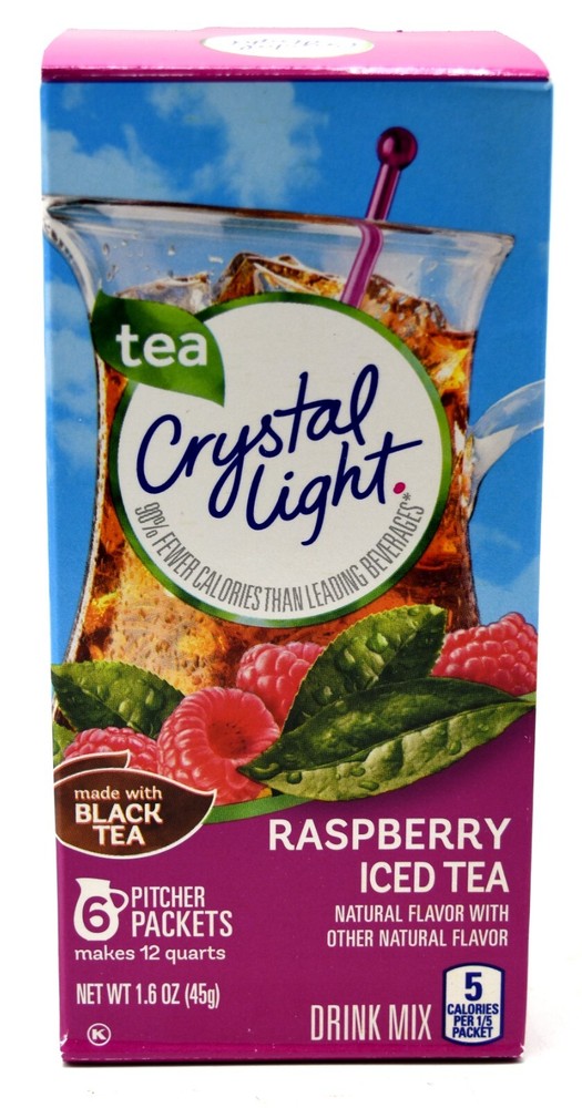 4 12-Quart Boxes Crystal Light Raspberry Iced Tea Drink Mix