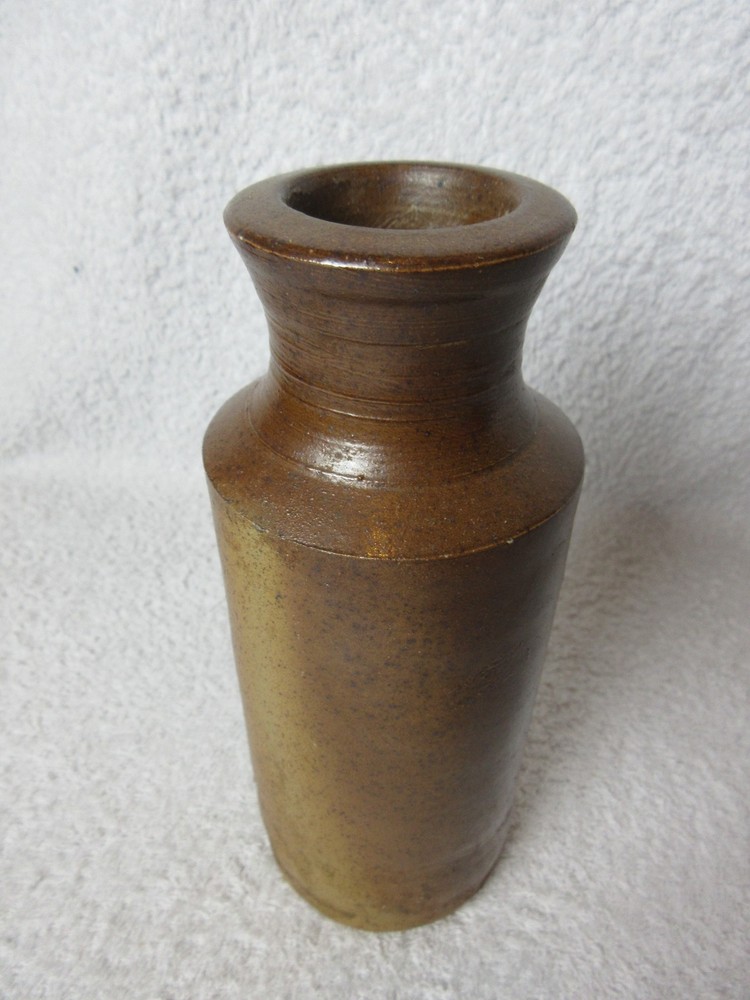 3 Vintage Brown Heavy Ceramic Stoneware Bottles