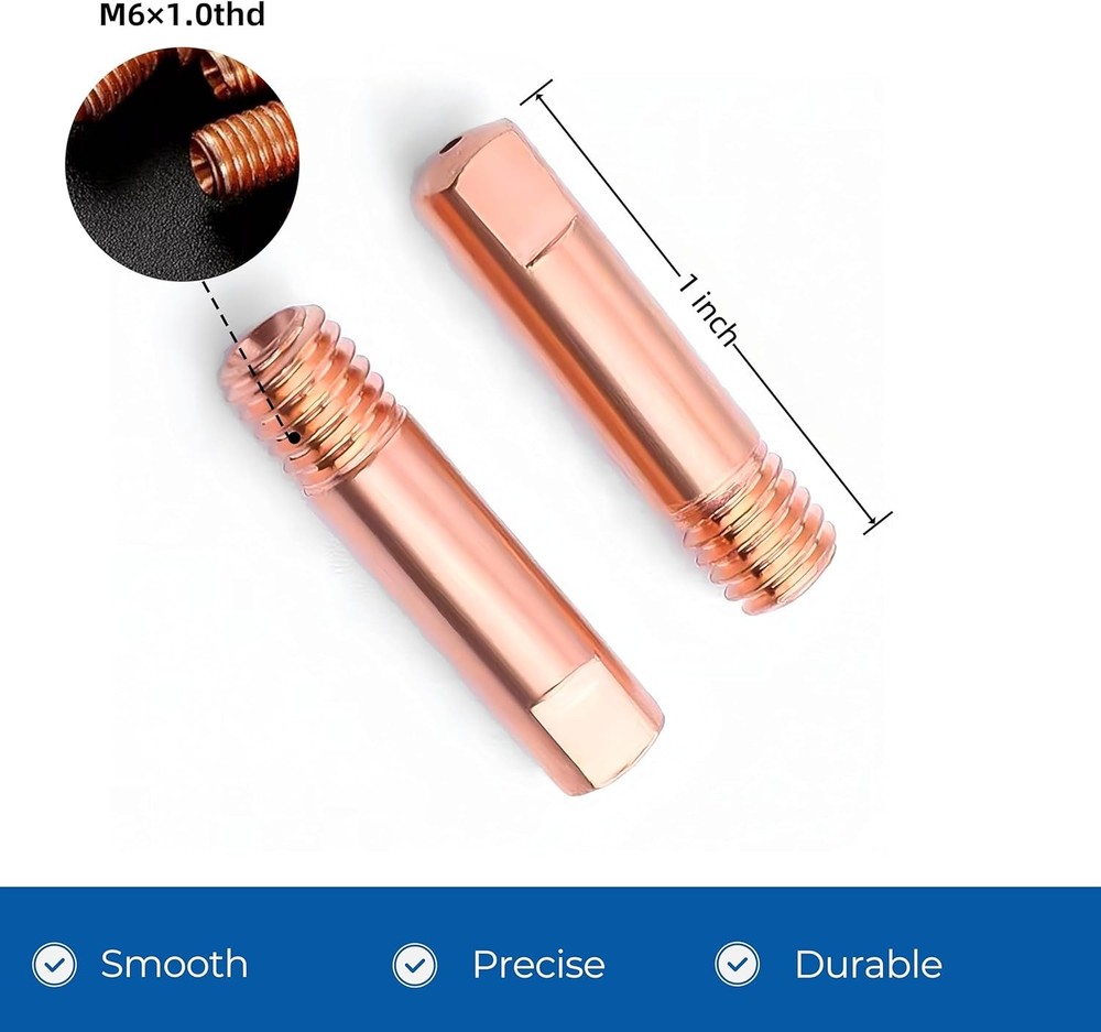 30-Pack .035” (0.9mm) Copper MIG Welding Contact Tips – Torch Replacement