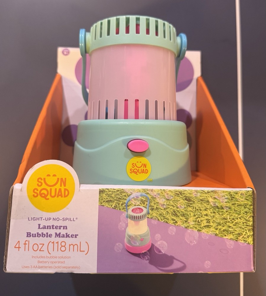 Sun Squad Light Up NO SPILL Lantern Bubble Maker New In Box