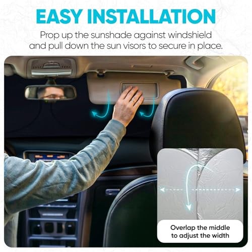 Car Sun Shade for Windshield, Reflective Windshield Medium (62" x 30")