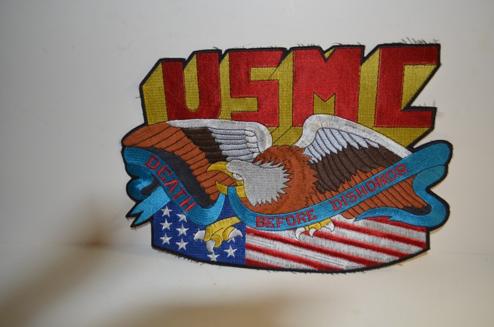 MARINES CORPS EAGLE DEATH BEFORE DISHONOR PATCH - 8x12