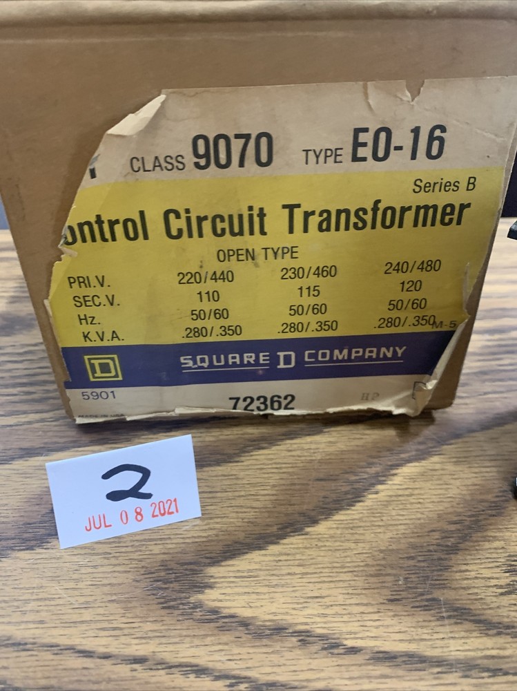 NEW SQUARE D 9070-E0-16 INDUSTRIAL CONTROL TRANSFORMER 9070E016 SER. B
