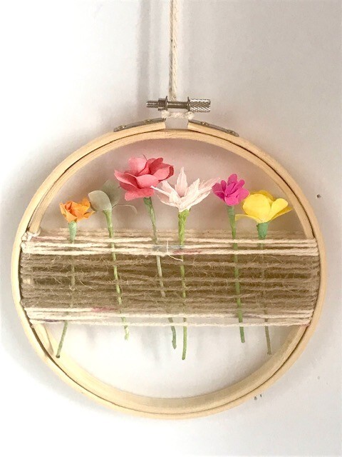 Paper Flower and Twine Rustic Wall Art