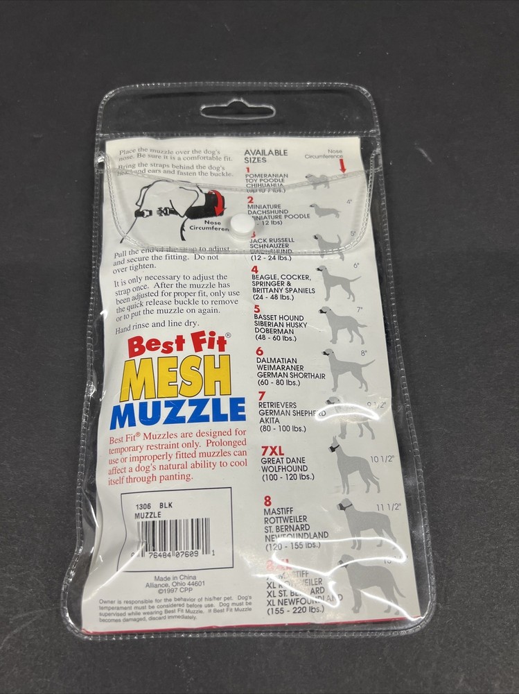 Coastal Pet Best Fit Mesh Dog Muzzle - Size 6