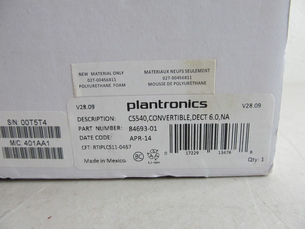 Plantronics CS540 Wireless Headset Convertible DECT New